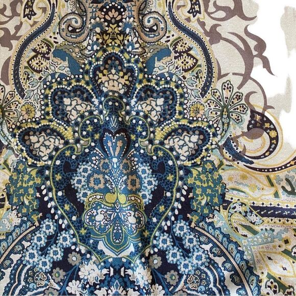 World Unity Boho Green Embellished Top Size M - Picture 4 of 6